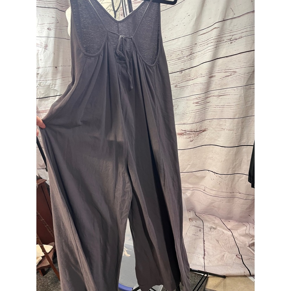 Out From Under Urban Outfitters Charcoal Grey Cotton Wide Leg Jumpsuit Large